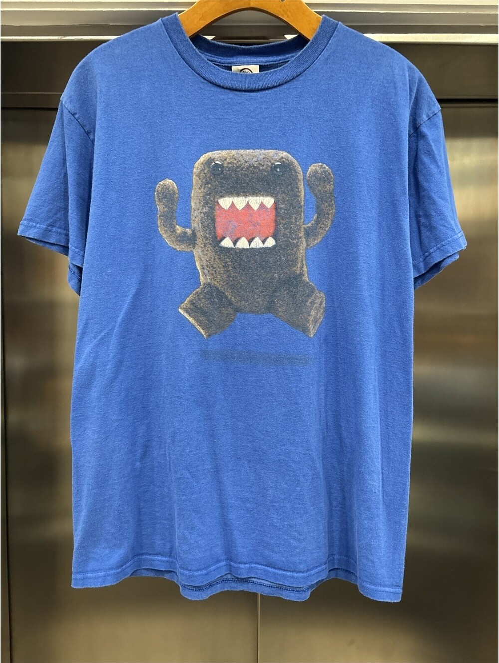 Vintage Y2K DOMO Big Print Face T-Shirt Rare HTF VTG Anime Blue Men’s L